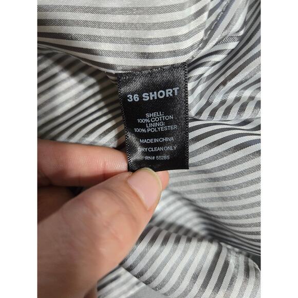 Express photographer 36 short men's fitted light gray blazer - Picture 7 of 9